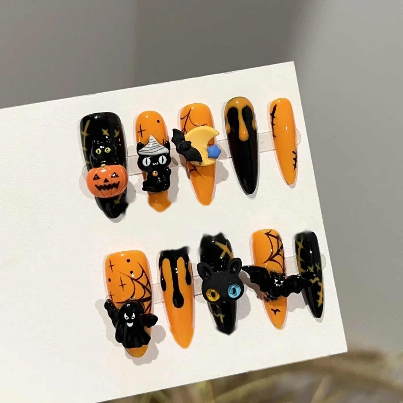 Halloween Pumpkin press-on nail set