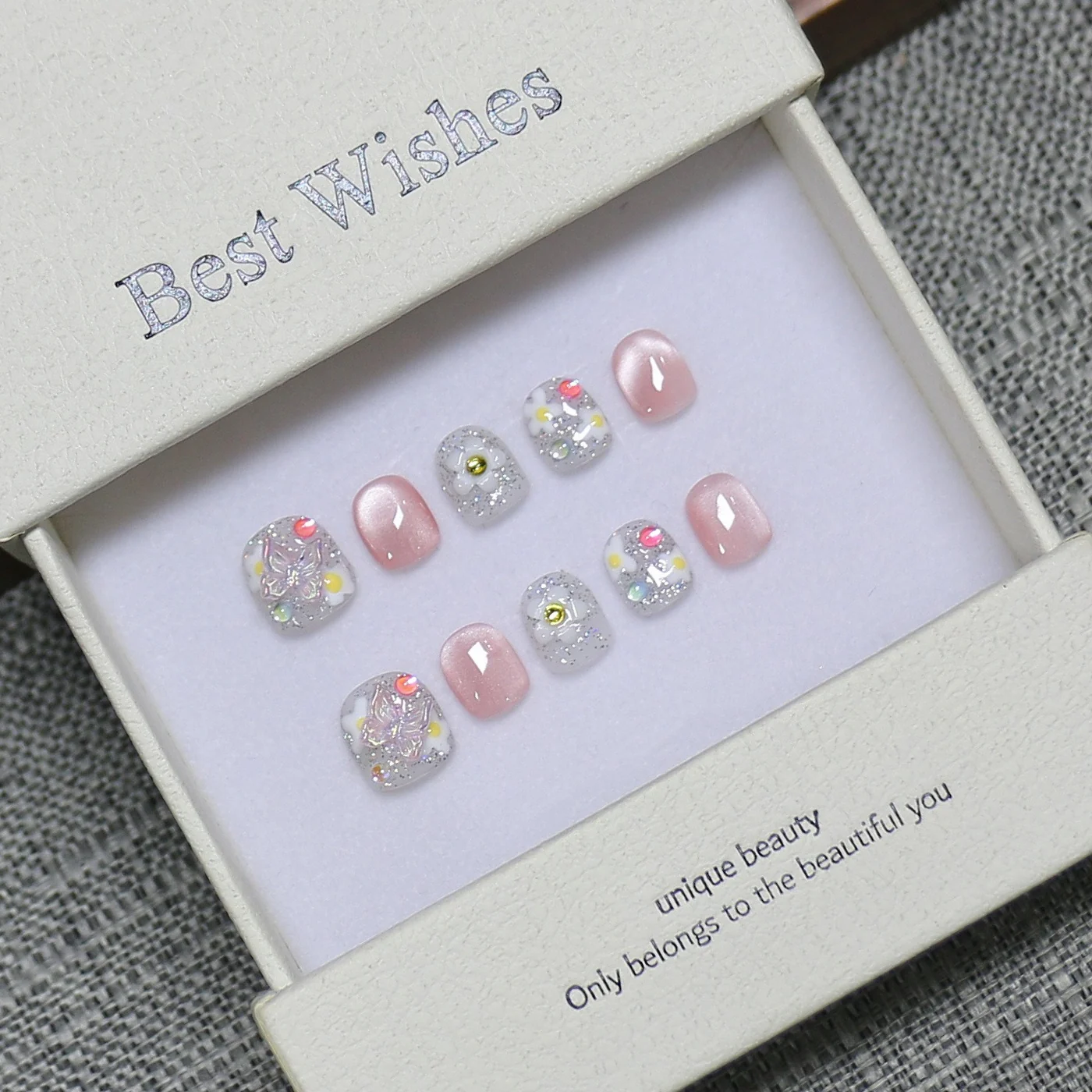 Kids Press-On (DN-18) pastel assorted rounded press-on nails, view 1